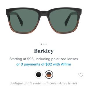 NWOT Non-Rx Warby Parker Barkley Sunglasses